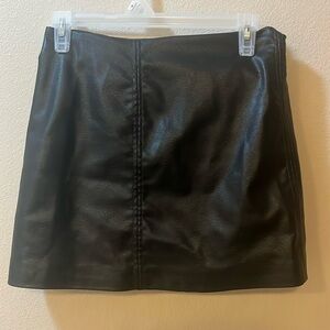 Black vegan leather min skirt. H&M size 4.